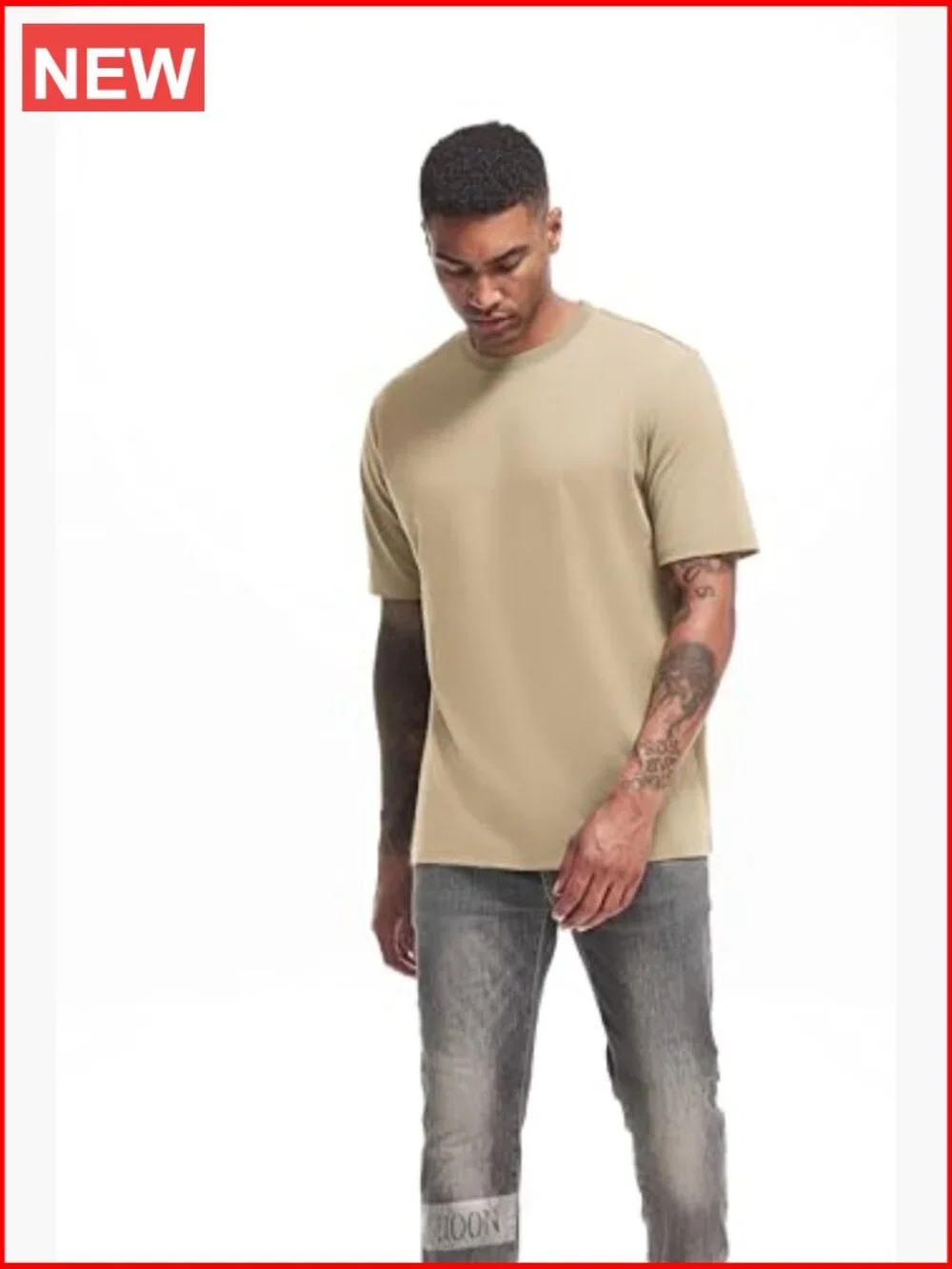 Men's Heavy Weight Crew Neck T-Shirt 100% Cotton Pre Shrunk Tee - Picture 2 of 6
